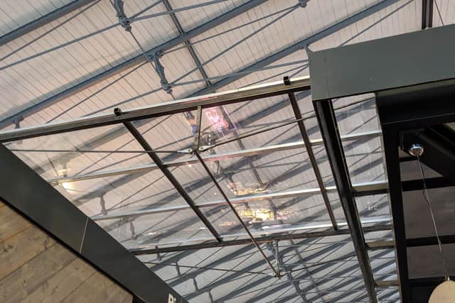 A prototype section of the proposed canopy design has been temporarily installed to improve conditions at Preston Market Hall. Pic: Preston City Council
