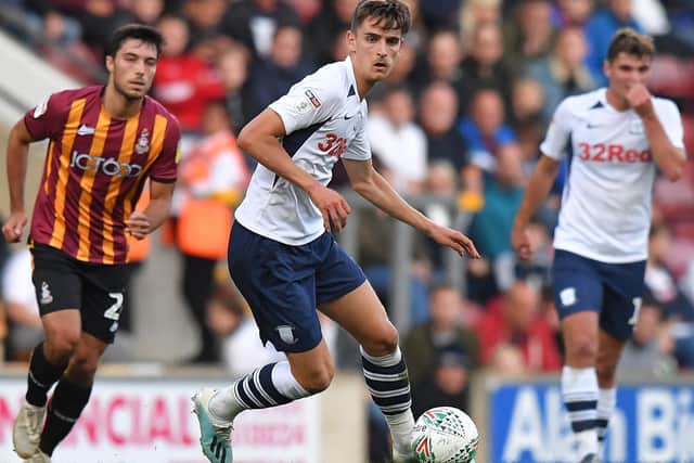 Preston midfielder Tom Bayliss injured his ankle in a bounce game
