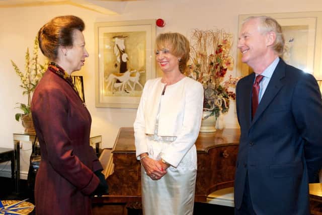 HRH Princess Anne with Betty Duffin and Alan Morrow at the Pines Hotel