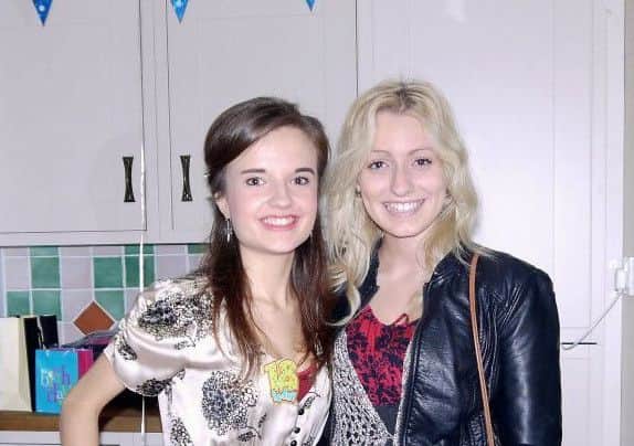 Anna Kulbaki, who has battled anorexia, on  her 18th birthday with best friend Bek Allen.