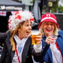 England fans are ready for Slovenia tonight. Pictured: Suppoters watching last week's game against Serbia. Michael Porter Photography