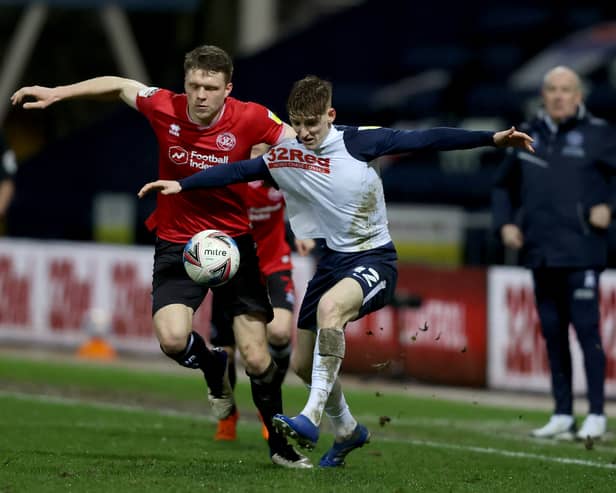 Anthony Gordon in action for Preston. He is a reported target for Liverpool who are planning for life without Jurgen Klopp. Picture: Clive Brunskill/Getty Images