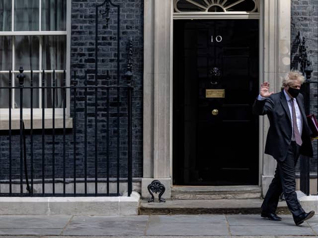 Prime minister Boris Johnson leaves 10 Downing Street to head to Parliament for Prime Minister’s Questions (Photo by Rob Pinney/Getty Images)