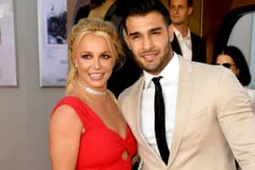 Britney Spears and Sam Asghari arrive at the premiere of Sony Pictures' "One Upon A Time...In Hollywood" (Photo: Kevin Winter/Getty Images)