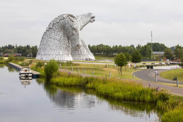 The Kelpies in Helix Park, Falkirk. Aug 3 2021