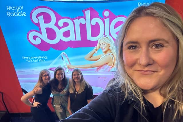 Lancashire Post editor Vanessa Sims and friends at the opening night of the Barbie movie