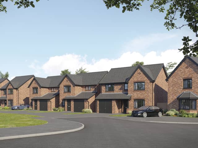 A typical Bellway street scene, similar to homes under construction at Euxton Heights