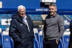 Preston North End’s manager Ryan Lowe with club director Peter Ridsdale 