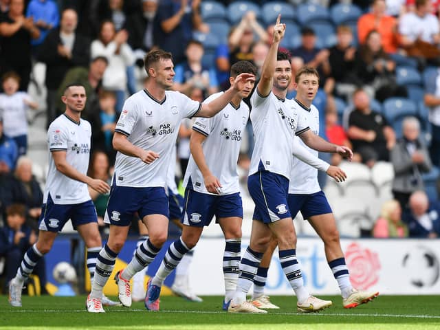 Preston North End’s Andrew Hughes celebrates. (Image: CameraSport/Dave Howarth) 