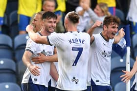 Preston North End’s Andrew Hughes celebrates