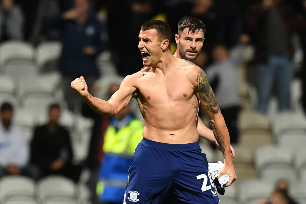 Preston North End's Milutin Osmajic celebrates 