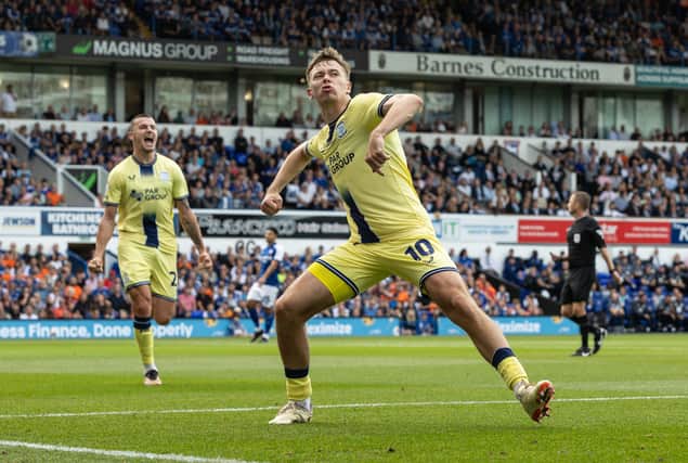 Preston North End’s Mads Frokjaer celebrates scoring his side’s first goal 