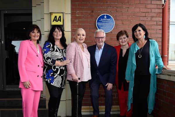 The Nolan Sisters, Anne, Coleen, Linda, Brother Tommy, Denise and Maureen open a Nolans Plaque at The Cliffs hotel in Blackpool Picture: Aaron Parfitt 