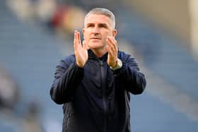 Preston North End boss Ryan Lowe applauds the Deepdale fans at the final whistle