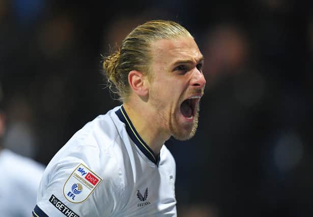 Brad Potts celebrates