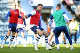 Preston North End players go through their pre-match warm-ups