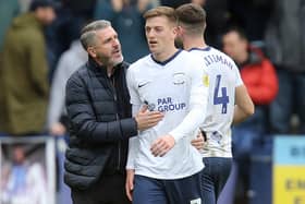 Ryan Lowe with Liam Delap