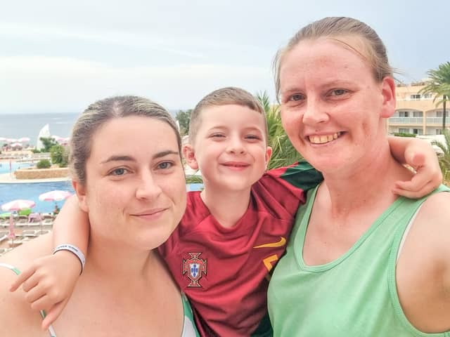 A mum left with life-changing incontinence after suffering injuries during labour wants to speak out - to raise awareness around 'birth trauma'.
Leonnie Downes, 31, was excited to raise baby George with wife Emma Downes, 34.
The difficult birth left Leonnie with a third degree tear – and she now struggles with severe bowel incontinence and urgency.