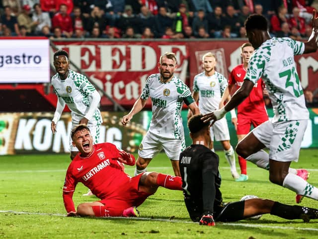 Nathaniel Adjei (r) plays his club football for Hammarby. The Preston North End transfer target is wanted by other Championship clubs. 