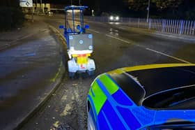 This was moments after police pulled a mobility scooter over after it was spotted travelling along the M6 at 30mph.