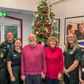 After feeling unwell, Paul Hubberstey collapsed in his home in Preston suffering a stroke. He has been to meet the 999 crew who saved his life. Pictured (LtoR) is Colette Weepman, Matt Dunn (Consultant Paramedic Lancashire), Rachel Barton, Paul Hubberstey, Joan Hubberstey, Louise Woolcomve, Diane Stott-Duggan.