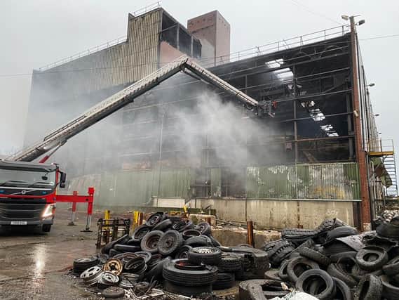 Lancashire firefighters tackle huge fire at supaskips in Lancaster