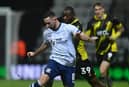 Alan Browne battles with Watford's Edo Kayembe