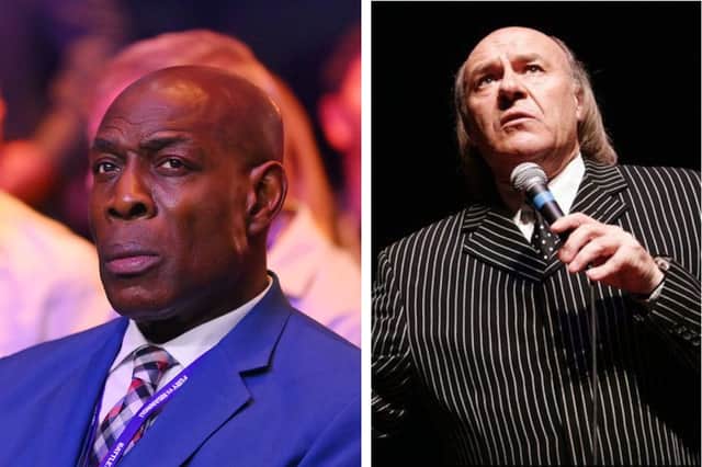 Left: Frank Bruno MBE (credit Getty). Right: Mick Miller (credit: 3rd party)