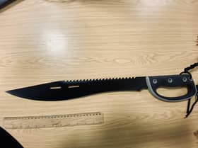 A 17-year-old boy was caught carrying a large machete in Preston city centre (Credit: Lancashire Police)