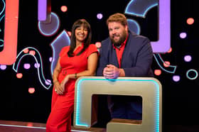 Ranvir Singh and Henry Lewis on the set of Riddiculous. Credit: ITV/Whisper North