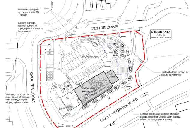 The new McDonald's drive-thru will be accessed via an existing junction on Woodale Road, next to the Asda superstore, with new signage to be installed at the entrance.