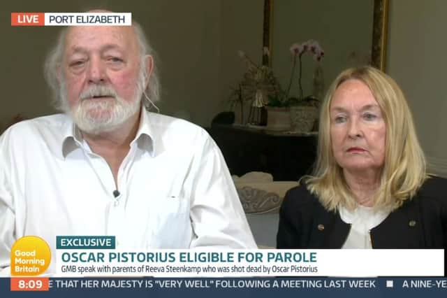 June Steenkamp and her husband Barry on Good Morning Britain