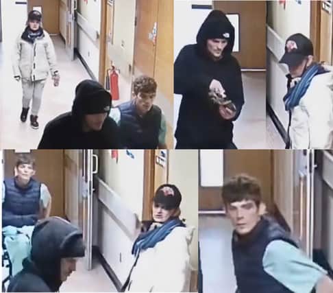 Lancashire Police has issued CCTV images of three suspects after the robbery on November 17 last year and are asking for the public's help to identify them.