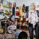 90-year-old Barbara McInnis, who lives in Torrisholme, practices in a studio in West Morecambe run by Chris Joyce, former drummer for the bad Simply Red. Credit: William Lailey SWNS.
