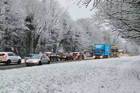 Traffic on Tanterton Hall Road this morning (Tuesday, January 16)