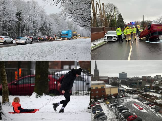 Snow fell across Lancashire on Tuesday night (January 16)