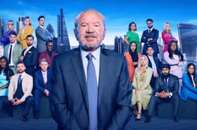 Sir Alan Sugar and the 18 new contestants on The Apprentice.