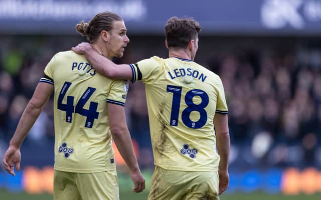 Brad Potts celebrates