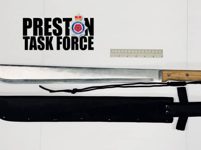 A teenage boy was caught with a machete after being chased through a shopping centre in Preston (Credit: Lancashire Police)