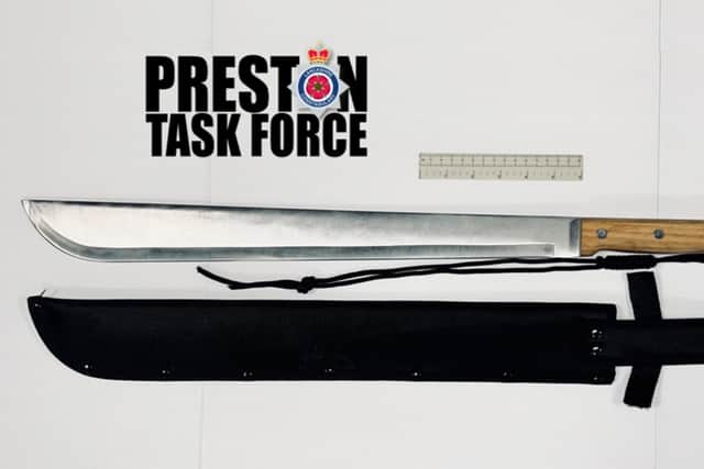 A teenage boy was caught with a machete after being chased through a shopping centre in Preston (Credit: Lancashire Police)