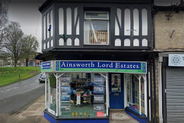 Ainsworth Lord Estates was forced to close its office in Market Street, Darwen after a visit from bailiffs over an unpaid utility bill