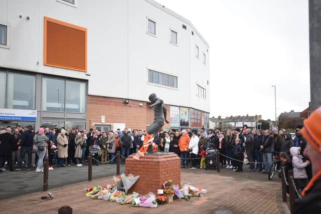 Hundreds of people attended the memorial service to pay their respects to Mr Johnson, who was described as "a loyal and true Seasider"