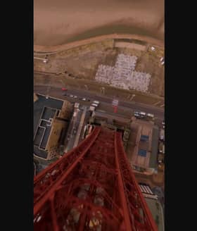 Alex takes a hair-raising dive from the top of Blackpool Tower - hurtling all the way down to the Comedy Carpet and seafront before zipping along North Pier at breakneck speed.