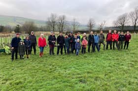 A group of volunteers helping out at a Rossendale Forest planting session.