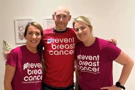 Kellie, Jess and Carl fundraising in support of Prevent Breast Cancer.
