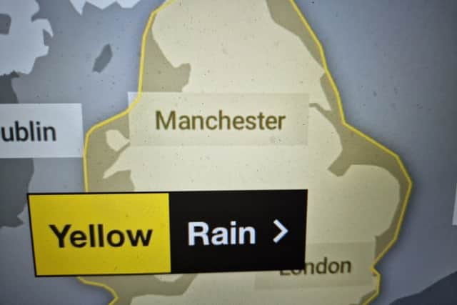 A Yellow Warning for rain has been put in place by the Met office