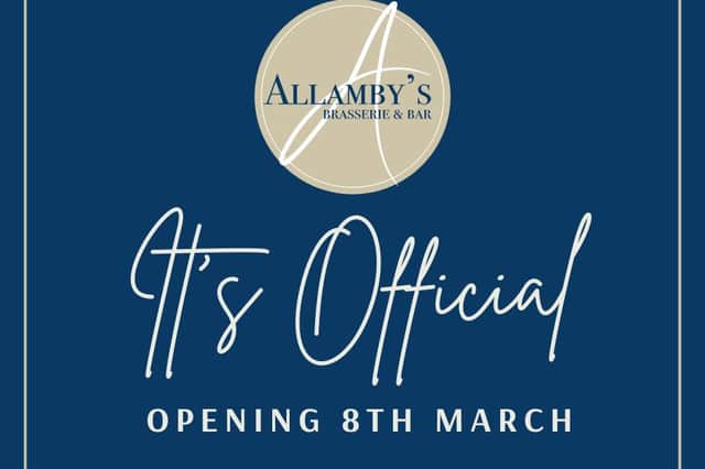 Allamby's Brasserie & Bar in Chorley will be opening next month. 