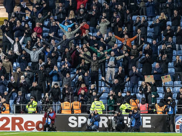 More than a 1,000 Preston North End supporters made the trip to Coventry City on Friday. The Lilywhites have a respectable average away following in the Championship. (CameraSport - Andrew Kearns)