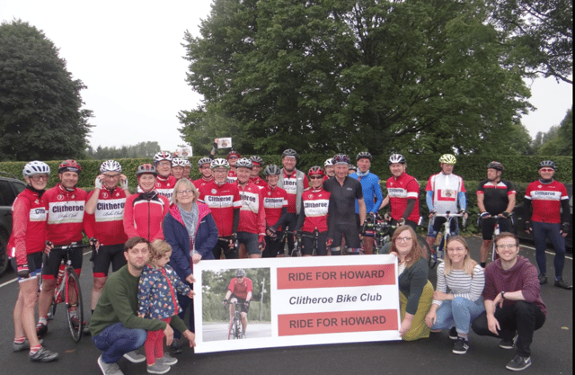 Clitheroe Bike Club on a memorial bike ride for Howard.