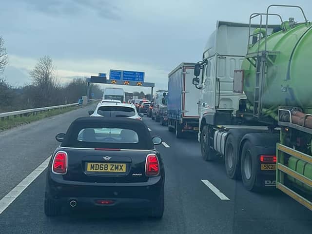 There are delays on the M55 after a crash on the A6 in Fulwood this morning. Picture credit: Tim Sadler